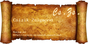 Csizik Zsigmond névjegykártya